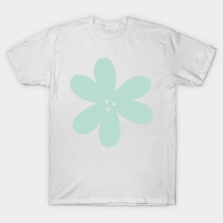 Cute Abstract Flower - Pastel Teal Green T-Shirt